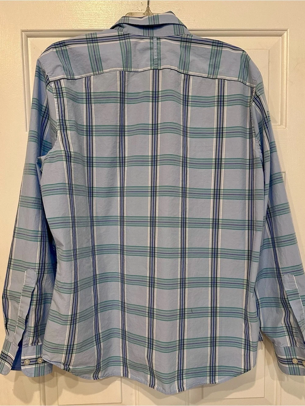 Banana Republic Grant Slim-Fit Luxe Poplin Plaid Shirt XL 100% Cotton